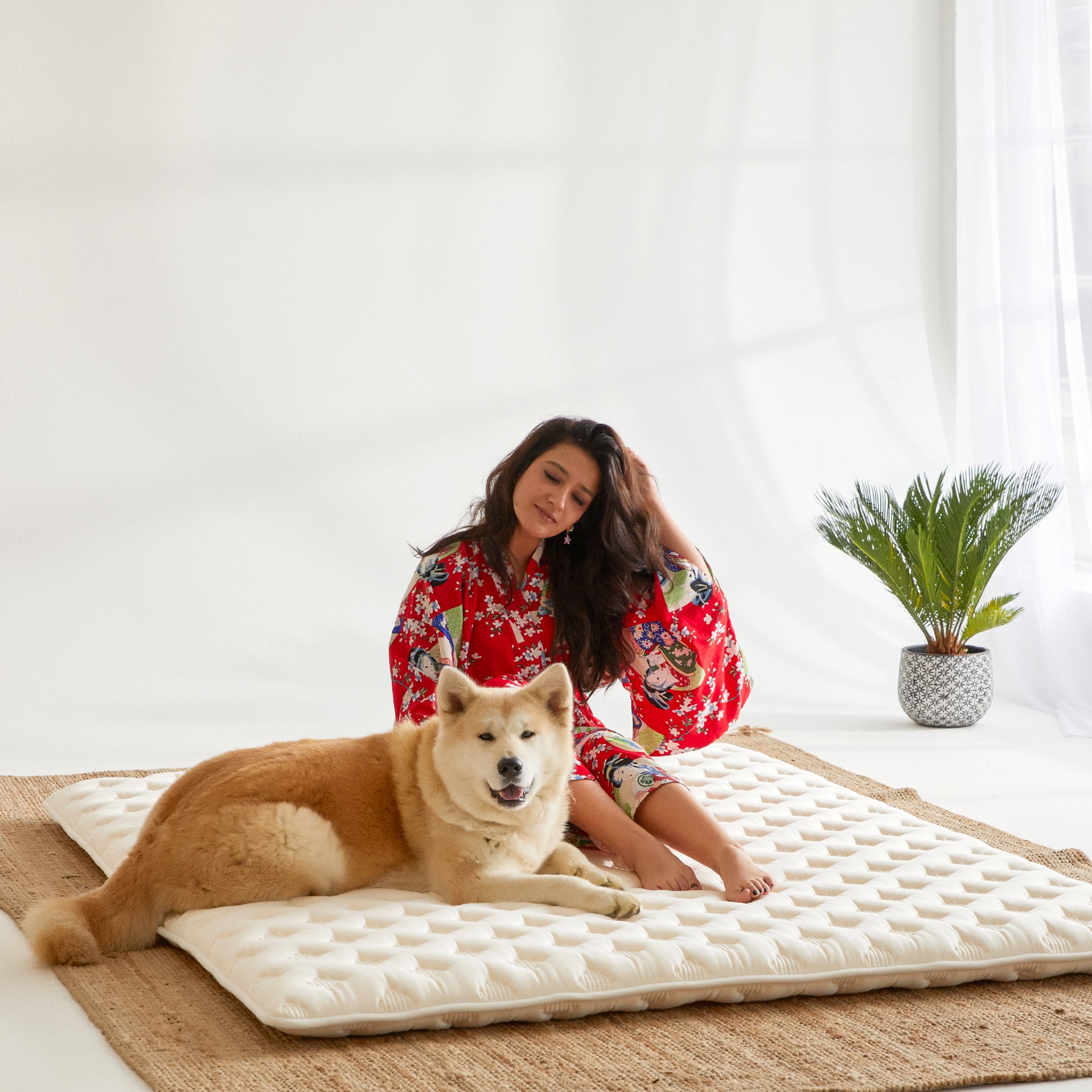 WoW Futon Silk Organic Cotton Japanese Floor Mattress 3" Memory Foam