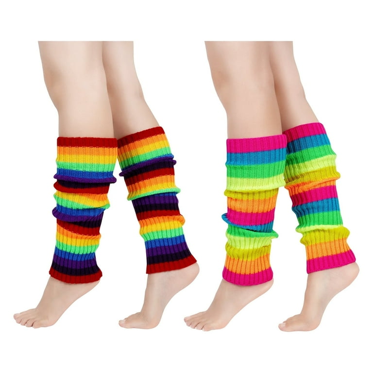 Legwarmers Adult Neon Striped Legwarmers Adult Neon Striped