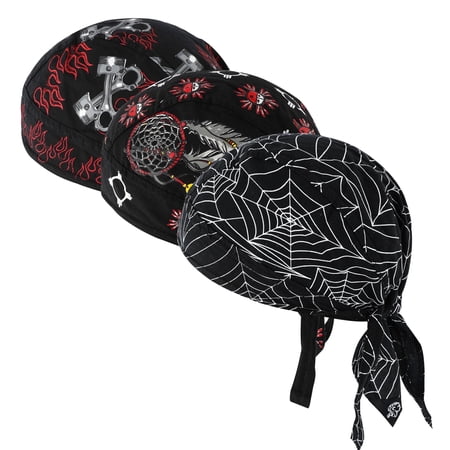 WoWstyle 3 Pack Do Rags for Men Skull Cap Bandana Hat Breathable Helmet Linner Beanie (Type A) price history and forecast - Wowstyle 03