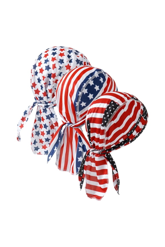 3 Pack Do Rags for Men Skull Cap Bandana Hat Breathable Helmet Linner Beanie