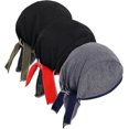 thumbnail image 1 of WOWSTYLE 3 Pcs Sweat Wicking Doo Rags for Men Cotton Skull Cap Beanie Cap Bandana Headband, 1 of 7