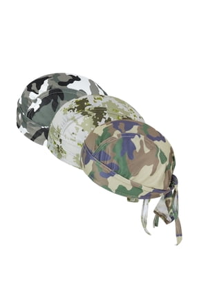 3 Pcs Do Rags Skull Caps for Men Fashion Camouflage Sweat Wicking Helmet Liner Beanie Breathable Motorcycle Cycling Sports Cap Welding Cap Pirate Hat Valentine's Day Gift