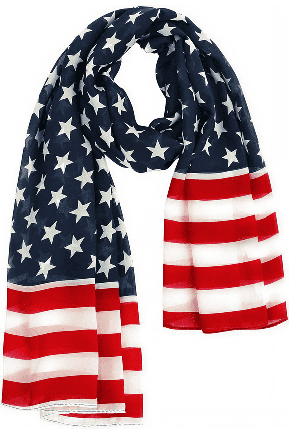 Lightweight Silk Scarf for Women Men Patriotic Scarf for Women Breathable and Soft Summer Travel Accessory– Wowstyle