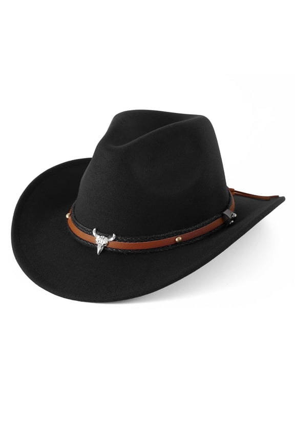 Wide Brim Cowboy Hat for Adult Men Women Cowgirl Hat with Adjustable Leather Hat Band Western Cattleman Cowboy Rodeo Outfit for Outdoor Activities, Parties, Farm-Related Events, Music Festiv