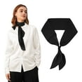 thumbnail image 1 of Wowstyle Solid Color Long Neckerchief Multifunctional Neck Scarf Pure Skinny Scarf Necktie for 50's Costume Party Wedding Cosplay Accessory, Black, 1 of 10