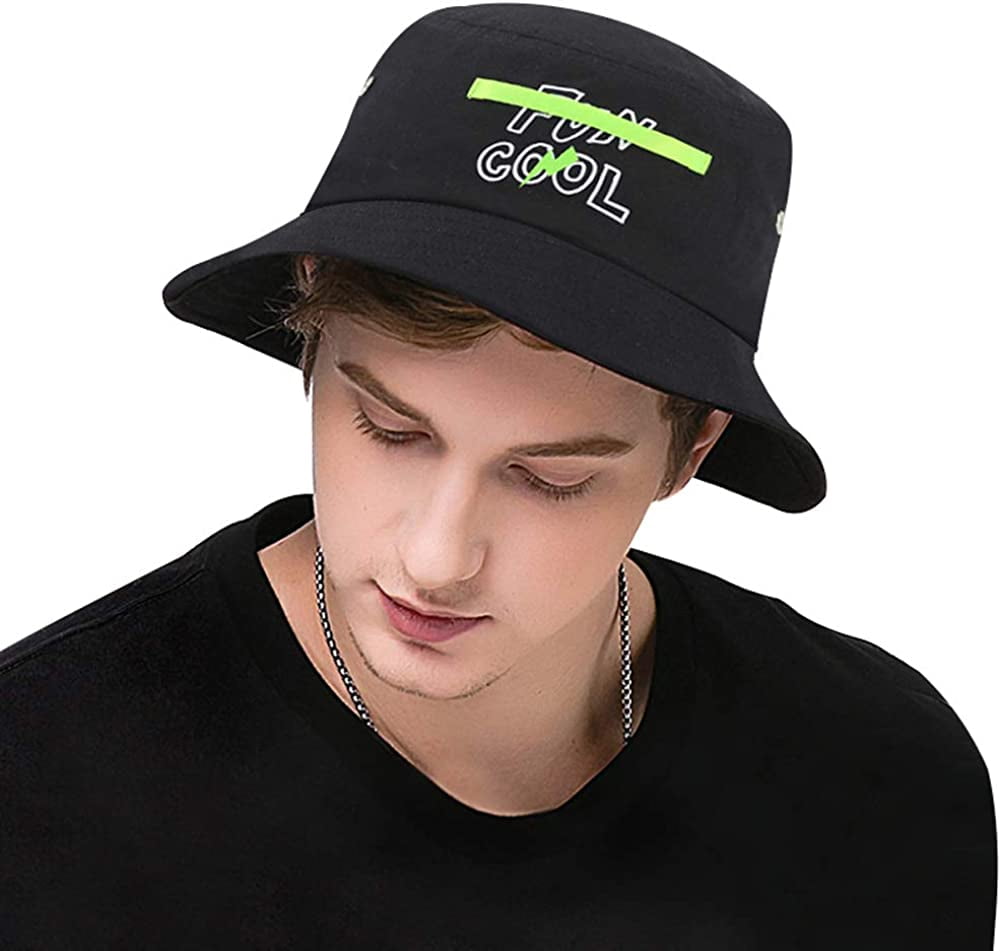 WoWstyle Fashion Black Bucket Hats for Men Boy Cool Street Trendy