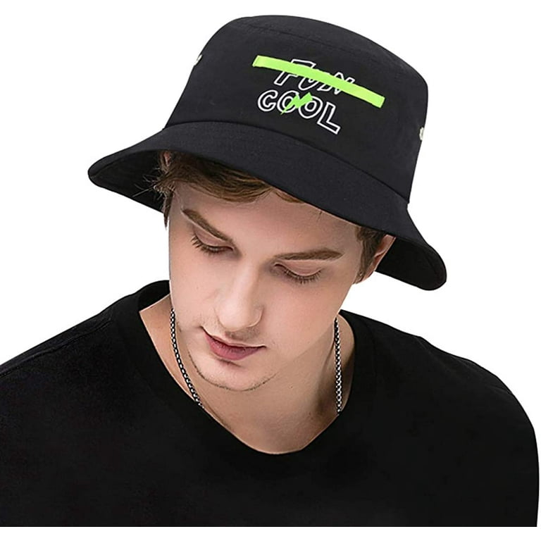 WoWstyle Fashion Black Bucket Hats for Men Boy Cool Street Trendy