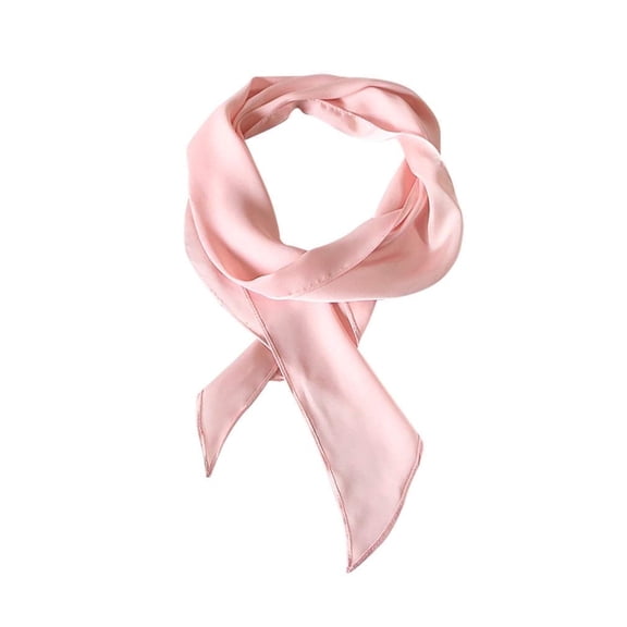 Wowstyle Women Long Neckerchief Multifunctional Pink Neck Scarf Pure Skinny Scarf Necktie for 50's Costume Party Wedding Cosplay Accessory,Valentine's Day Dift