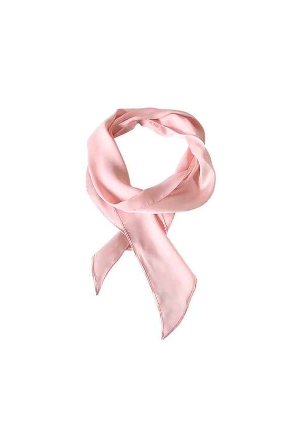 Women Long Neckerchief Multifunctional Pink Neck Scarf Pure Skinny Scarf Necktie for 50's Costume Party Wedding Cosplay Accessory,Valentine's Day Dift