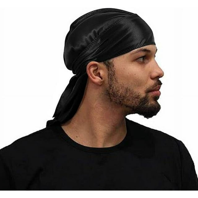 WoWstyle Silk Durag For Men Women Solid Satin Doo Rags Beanie 360 Wave ...