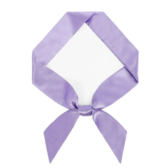 Women Long Neckerchief Purple Neck Scarf Skinny Scarf Necktie for 50's Costume Party Wedding Cosplay Accessory