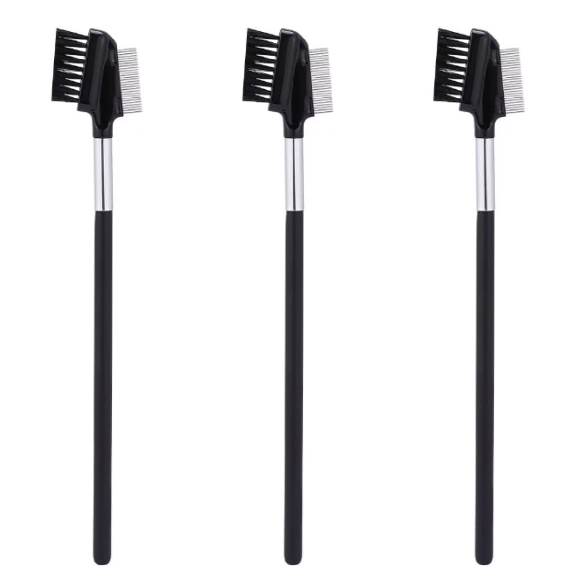 Wowstyle Stainless Steel Eyelash and Brow Comb and Brush Set, 3 Pieces