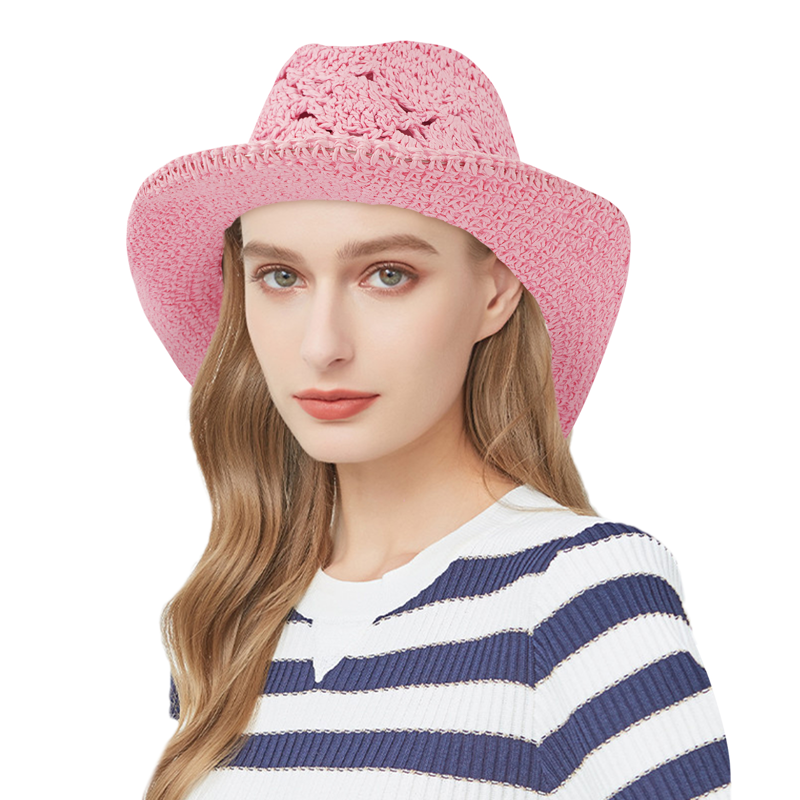 Black Trilby Fedora Straw Hat For Outdoors, Vacation, Spring And Summer