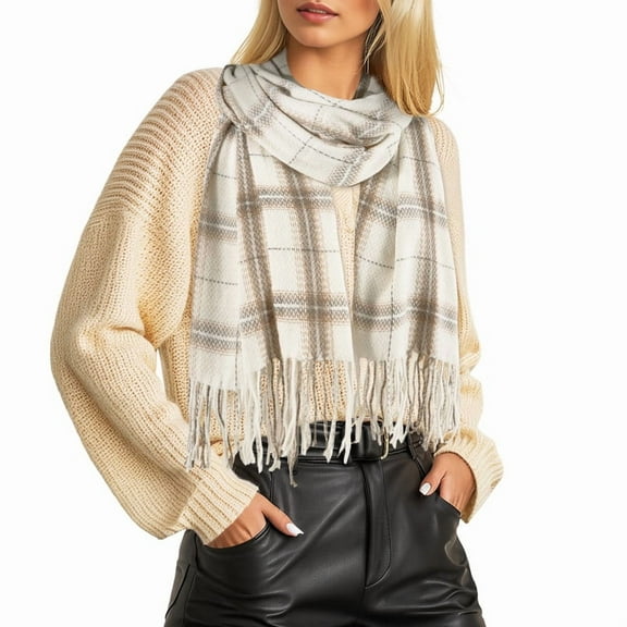 WoWstyle Winter Womens Scarf Classic Big Coloured Checked Soft Thick Warm Scarves