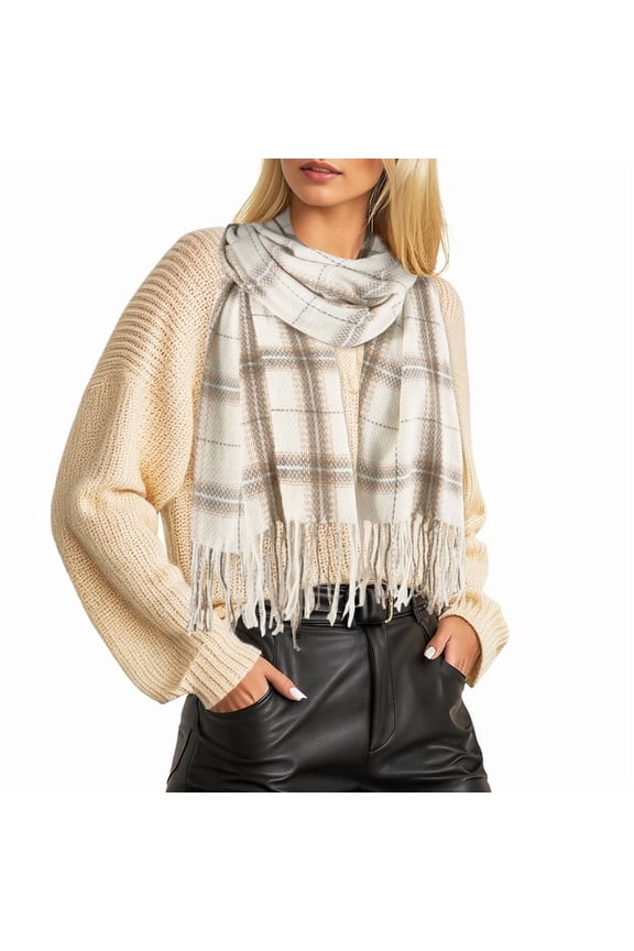 Winter Womens Scarf Classic Big Coloured Checked Soft Thick Warm Scarves