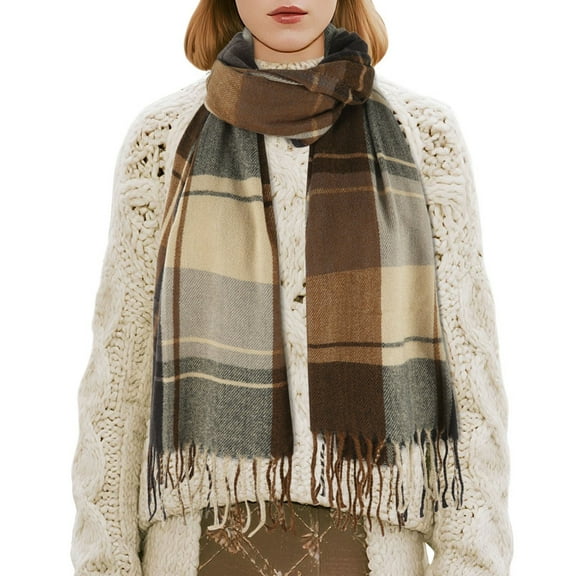 WoWstyle Winter Womens Scarf Classic Big Coloured Checked Soft Thick Warm Scarves