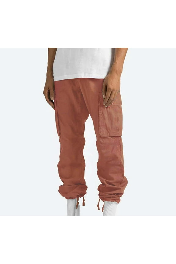WoY2K Cargo Pants For Men Relaxed Fit Men's Side Pocket Trousers With Zipper Placket Skinny Jeans