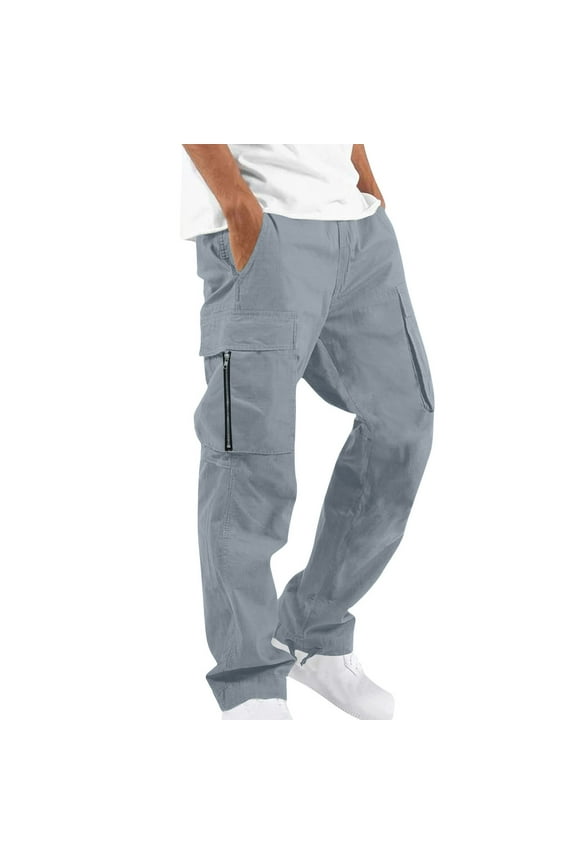 WoY2K Cargo Pants For Men Relaxed Fit Men's Side Pocket Trousers With Zipper Placket Skinny Jeans