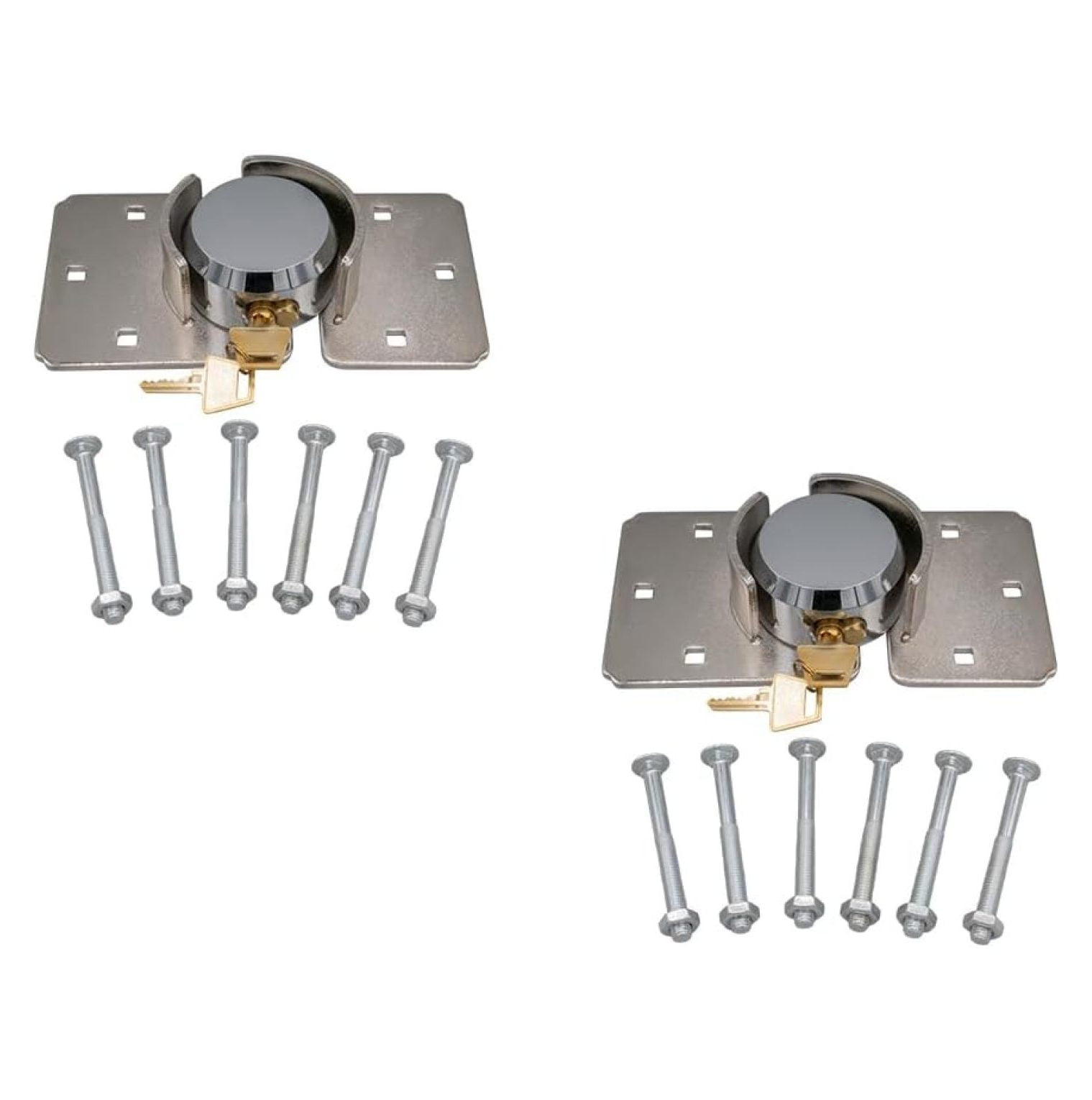 WoZHe 2 Pack 73mm Hidden Shackle Padlock & Hasp with Keyed Alike 2 Keys