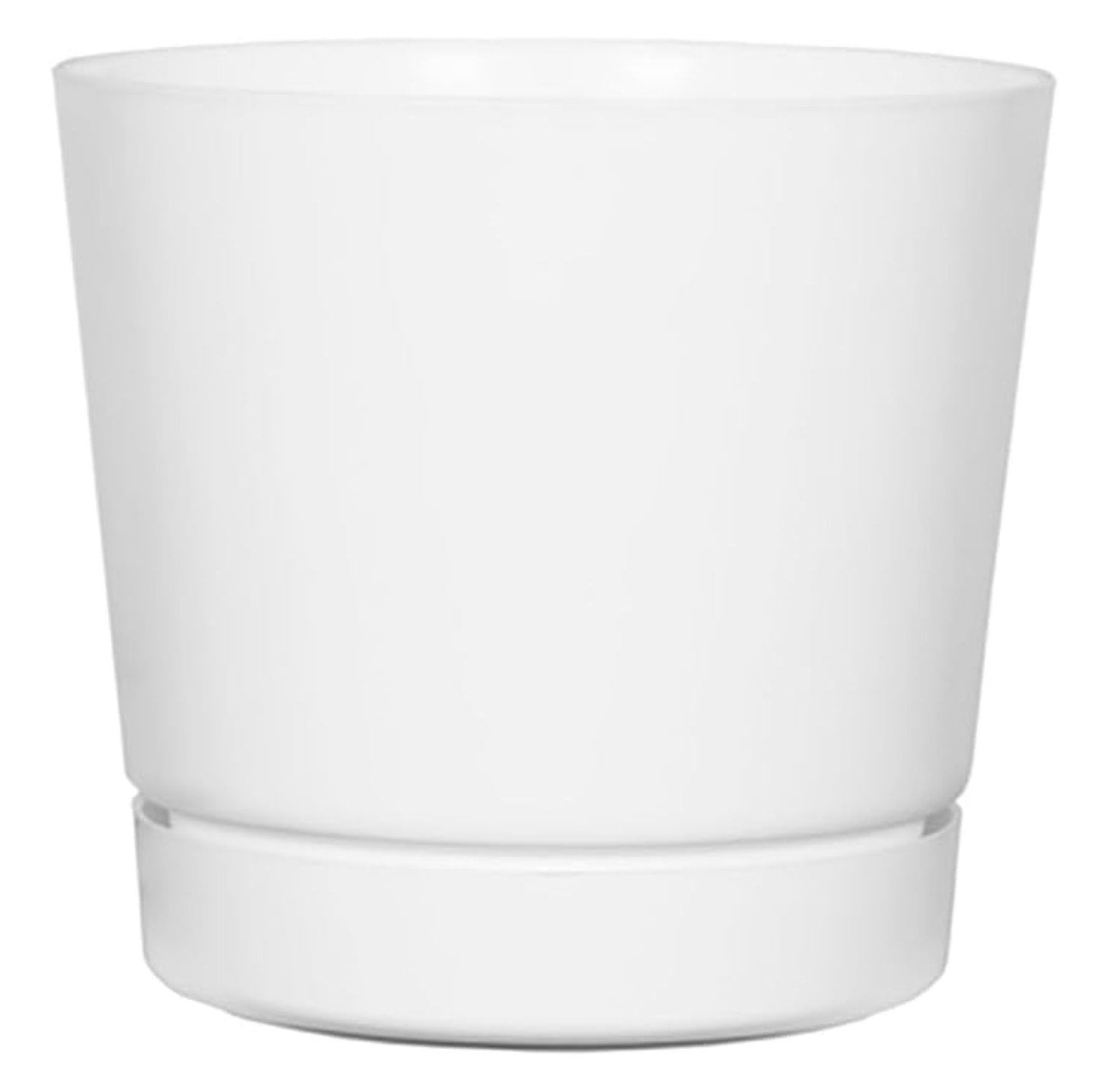 White 10-Inch Round Plastic Cylinder Planter