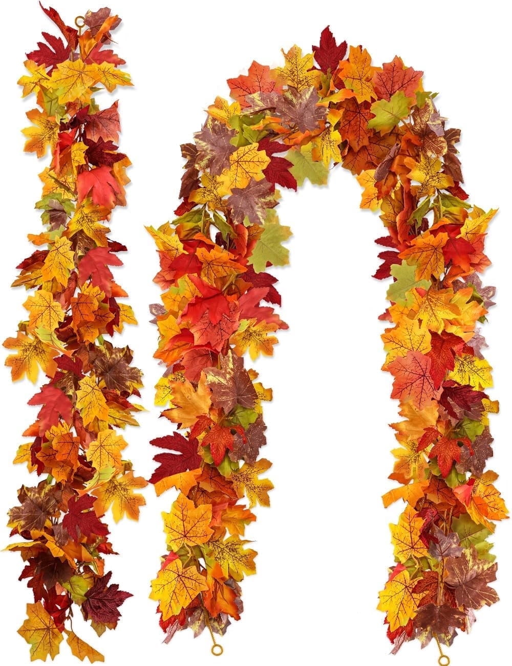 Woaeety 2 Pack Fall Garland Maple Leaf, 5.9Ft/Piece Hanging Vine ...