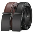 thumbnail image 1 of Woaeety 2 Pack Ratchet Belt for Men,Men's Leather Belt in Gift Set Box for Dress Casual,Size Adjustable Trim to Fit, 1 of 6