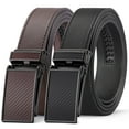 thumbnail image 1 of Woaeety 2 Pack Ratchet Belt for Men,Men's Leather Belt in Gift Set Box for Dress Casual,Size Adjustable Trim to Fit, 1 of 12