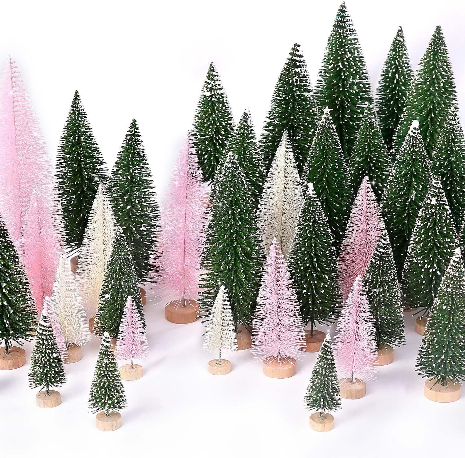Woaeety 30Pcs Mini Christmas Trees Artificial Christmas Tree Bottle ...