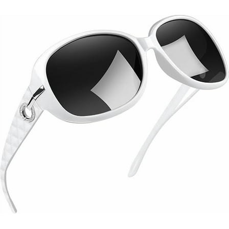 Woaeety Big Womens Sunglasses Polarized Trendy Sun Glasses Large Rectangle UV Protection Rhinestone Sunnies