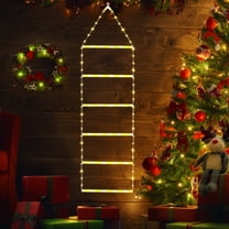 Woaeety Outdoor 3.3 Ft Christmas Decorations Lights, LED Christmas Ladder Lights with 8 Modes, Plug-in Twinkle Lights Indoor for Window, Xmas Tree Decor (Warm White)