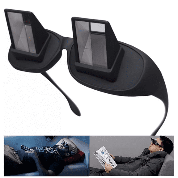 Woaeety Prism Horizontal Lazy Glasses Prism Glasses Fits Over Glasses Lazy Readers for Reading/Watching TV Lying Down in Bed/Sofa, 90 Degree, Myopia Presbyopic usable, Unisex