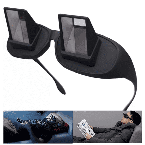 Woaeety Prism Horizontal Lazy Glasses Prism Glasses Fits Over Glasses Lazy Readers for Reading/Watching TV Lying Down in Bed/Sofa, 90 Degree, Myopia Presbyopic usable, Unisex