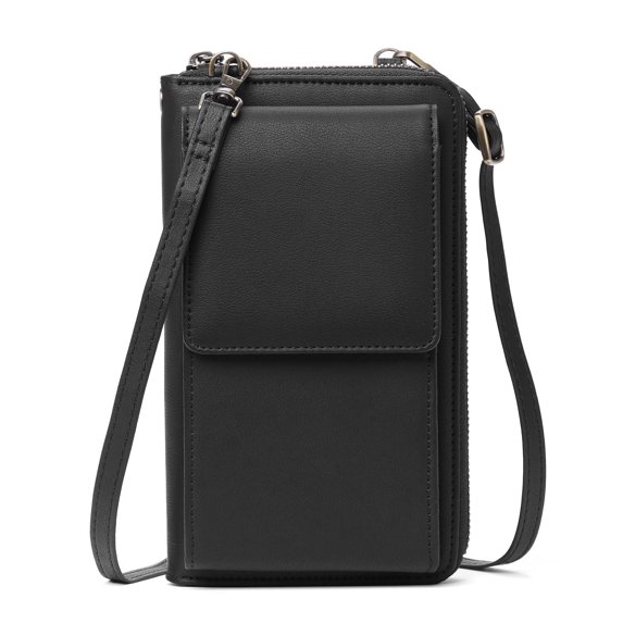 Woaeety Small Crossbody Cell Phone Bag for Women, Adjustable Leather Shoulder Handbag Mini Wallet with Credit Card Slots