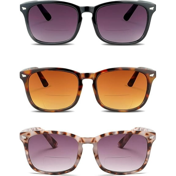Woaeety Sunglasses for Women 3 Pack Reading Sunglasses Classic Retro UV400 Sun Readers with Comfortable Hinge(4.00)