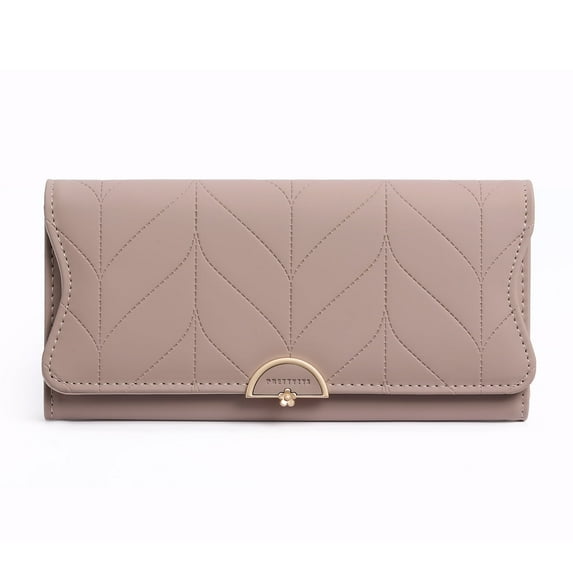 Woaeety Wallet for Women Leather Trifold RFID Blocking Wallet Card Holder Purse Clutch with Zipper Coin Pocket(Pink)