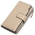 thumbnail image 1 of Woaeety Women Leather Wallets RFID Blocking Clutch Card Holder Ladies Purse with Zipper Pocket-khaki, 1 of 14