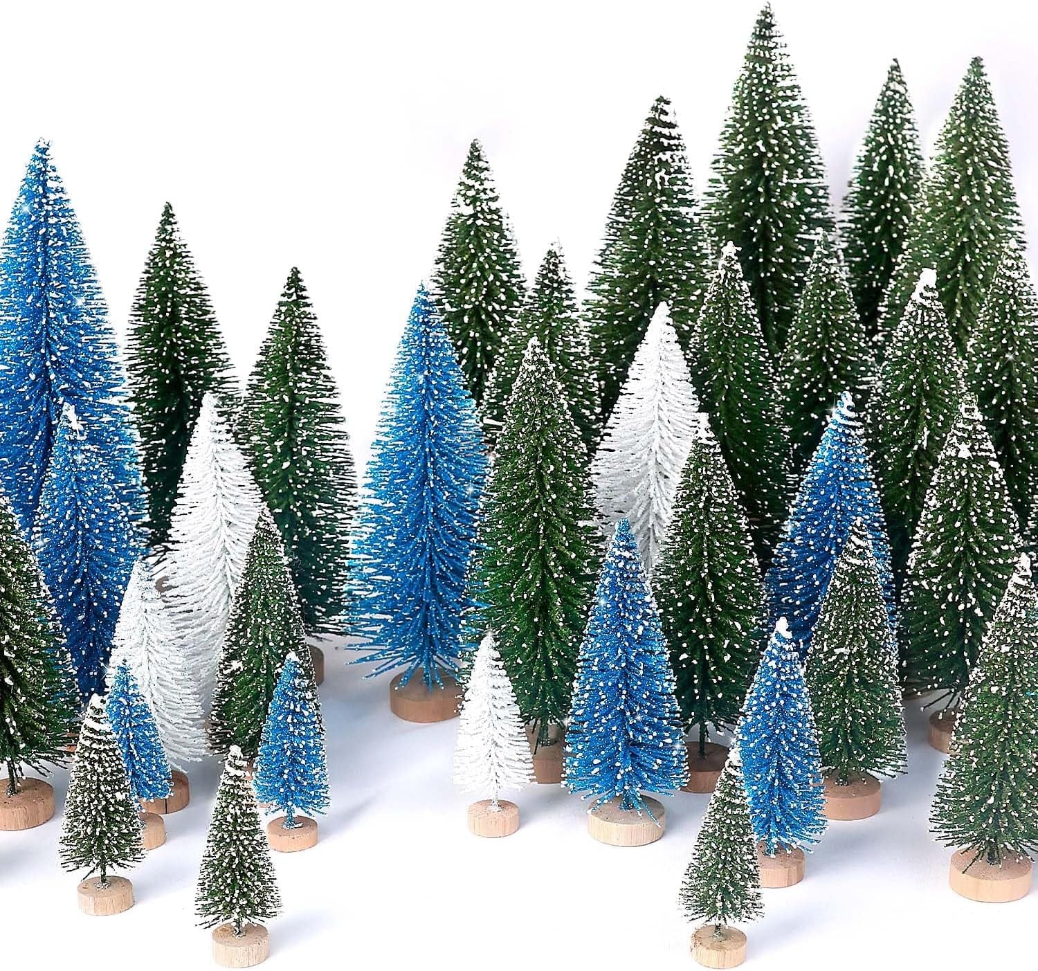Woaeety30Pcs Mini Christmas Trees Artificial Christmas Tree Bottle ...