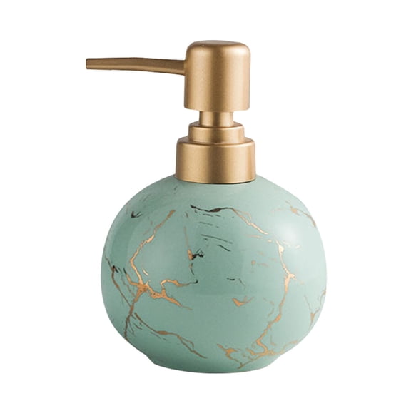 Woahu Ceramic Decorative Hand Soap Dispenser Round Lotion Bottle Bathroom Refillable Liquid Soap Dispenser with Pump for Kitchen Countertop Shower Bathroom Ac Grey One Soap Dispenser