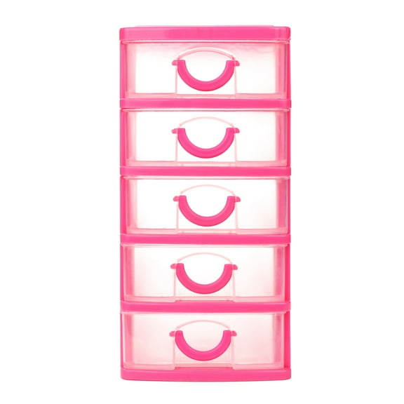 Woahu Durable Plastic Mini Desktop Drawer Sundries Case Small Objects One 5-Layer Storage Box