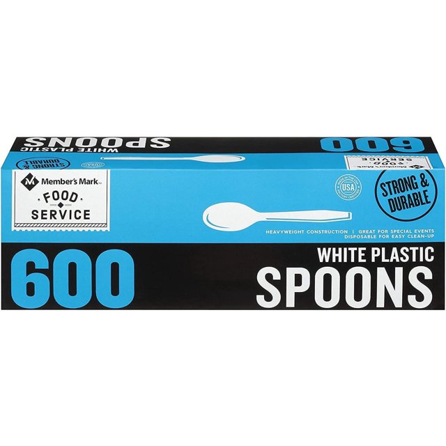 Woamkyn Member S Mark White Plastic Spoons (600 Ct.) Wholesale, Cheap