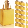 thumbnail image 1 of Woanger 48 Pack Wedding Gift Bags Reusable Gift Bags with Handle Glitter Tote Goodie Non Woven Bling Favor for Wedding Holiday Party(7.9 x 3.9 x 9.8 Inch,Gold), 1 of 6