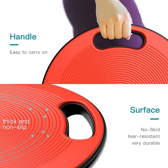 Wobble Balance Board, Exercise Balance Stability Trainer Portable Balance Board with Handle for Workout Core Trainer Physical Therapy & Gym No-Skid Surface