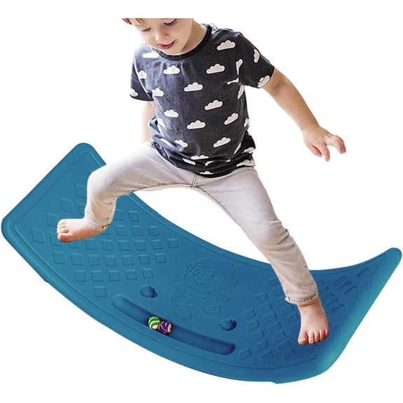Wobble Board Toddle,kids Rocking Seesaw Balance Board,Curved Balance Board Balance Popping Board Workout Balance Training Equipment for Kids Boys Girls,Hold Up To 25Kg for Indoor Use
