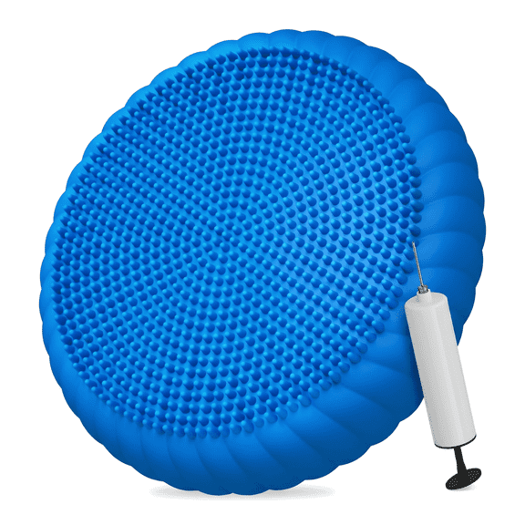 Wobble Cushion with Inflation Pump - Balance Disc Wiggle Seat for Sensory Support, Balance Training, and Core Strengthening