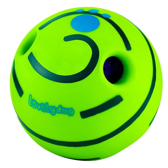 Wobble Giggle Ball for Dogs  Interactive Toy with Funny Giggle Sounds, Durable Vinyl Teeth Cleaning Herding Ball for Medium Large Dogs  No Batteries Needed, Random Rolling Motion