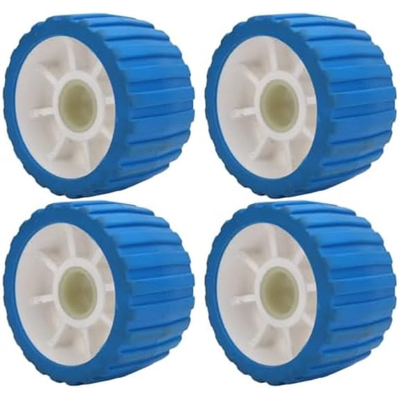 Wobble Roller, Boat Trailer Roller for Fishing Boat Accessories, 4Pcs Trailer Wobble Rollers, Ribbed Wobble Roller for Boats Trailers, 4.92 x 2.87 x 1.18in, Marine Wobble Roller$$Watercraft