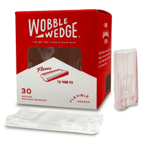 Wobble Wedge Flexible Plastic Shims, 30 Pack - 1.92" x 1.11" x .25" Wedge Leveling Shims