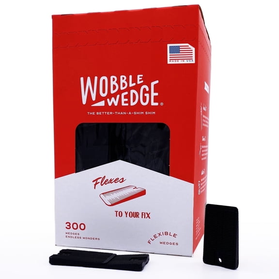 Wobble Wedge Leveling Shims Flexible Rubber Plastic 300 Pack 1.92" x 1.11" x 0.25"