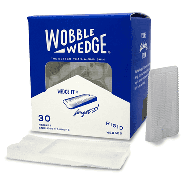 "Wobble Wedge Rigid Plastic Leveling Shims, 30 Pack - 1.92"" x 1.11"" x 0.25"""