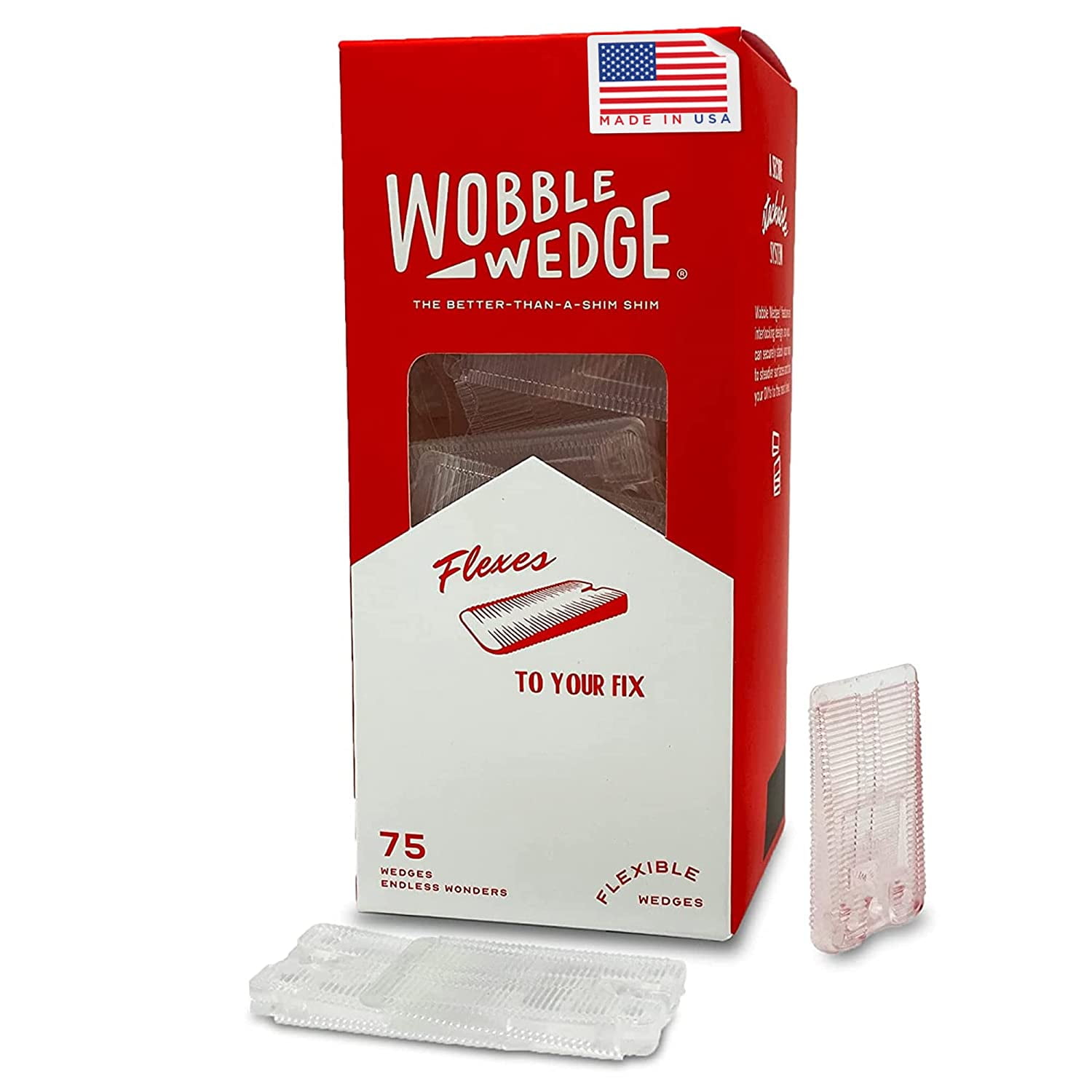 Wobble Wedges Flexible Plastic Shims 30 Pack MADE IN USA Multi
